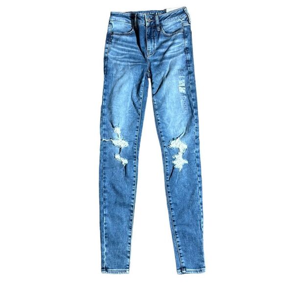American eagle hi rise jeggings 2 extra long stretch  new - Picture 1 of 6